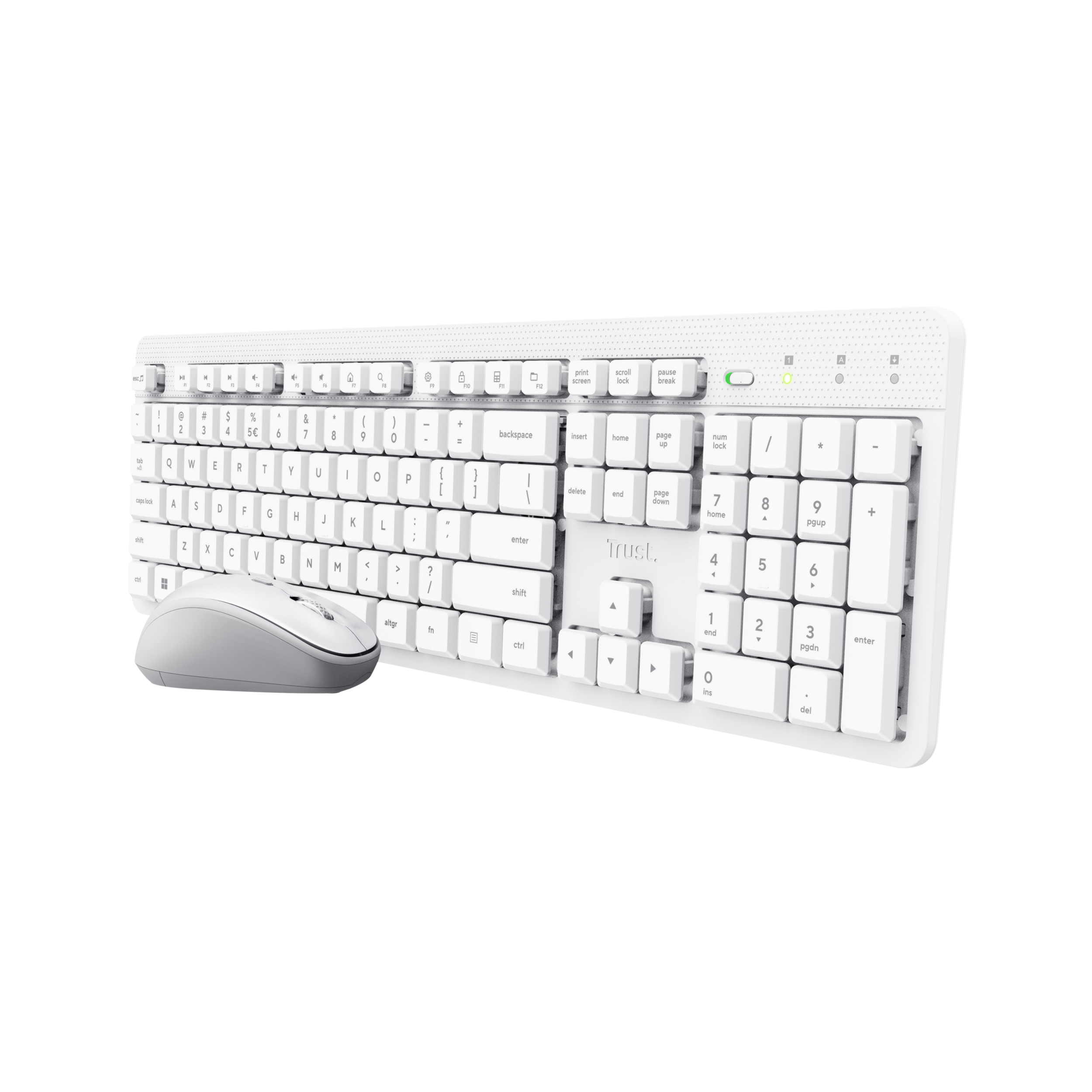 Trust Ody II kit tastiera e mouse wireless bianco