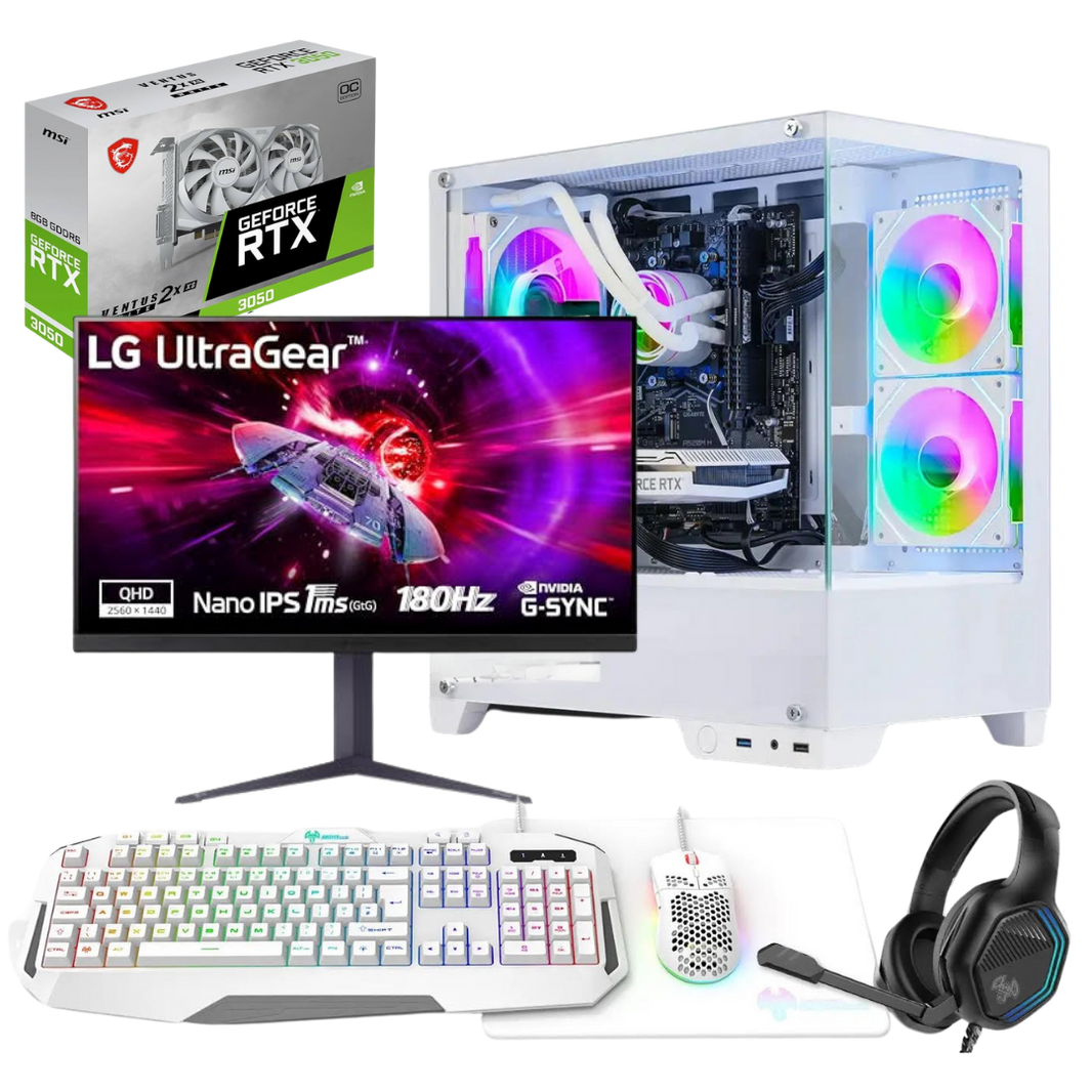 [PC+MONITOR+KIT] PC GAMING - RYZEN 5 + RTX 3050 8GB CUSTOM OC + MONITOR 180Hz 1ms  + KIT GAMING + 16GB RAM DDR4 3600MHz + SSD M.2 500GB
