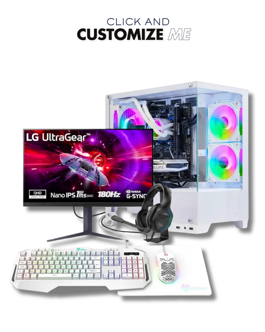 [PC+MONITOR+KIT] PC GAMING - RYZEN 5 + RTX 3050 8GB CUSTOM OC + MONITOR 180Hz 1ms  + KIT GAMING + 16GB RAM DDR4 3600MHz + SSD M.2 500GB