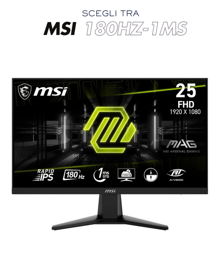 MSI MONITOR GAMING 24,5" 180Hz - 1MS -  FHD IPS RAPID, HDR - FHD