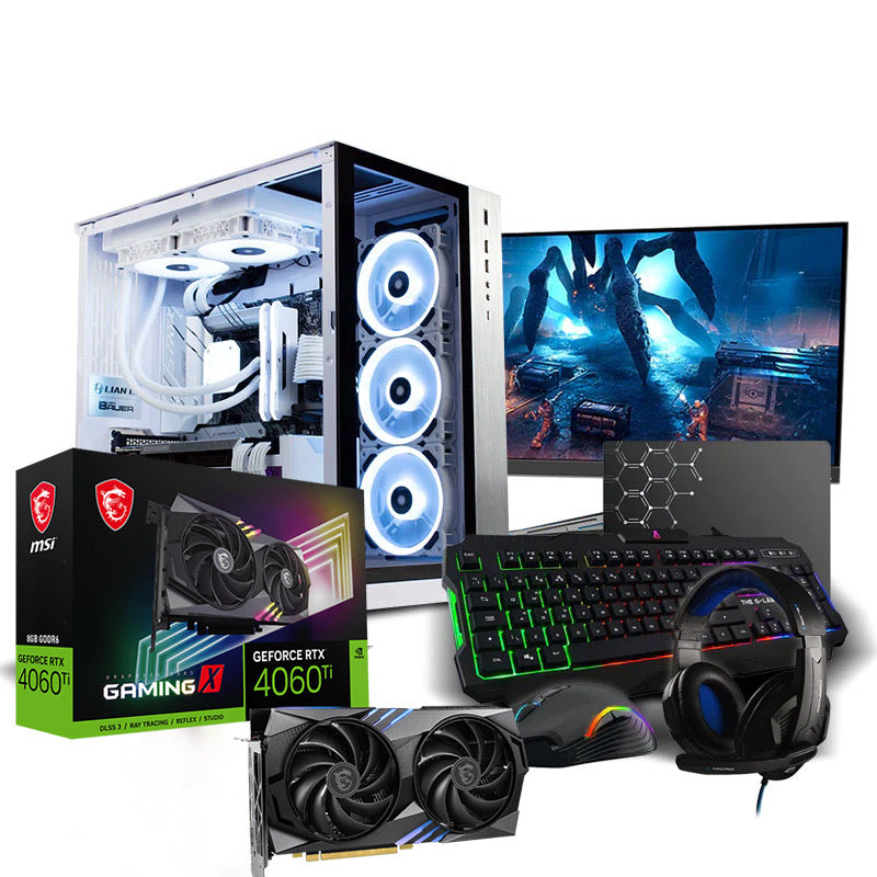 [PC+MONITOR+KIT] PC GAMING - INTEL i5 14400 10 CORE + RTX 4060 + MONITOR 180Hz 1ms  + KIT GAMING + 16GB RAM DDR5 5600MHz + SSD M.2 500GB