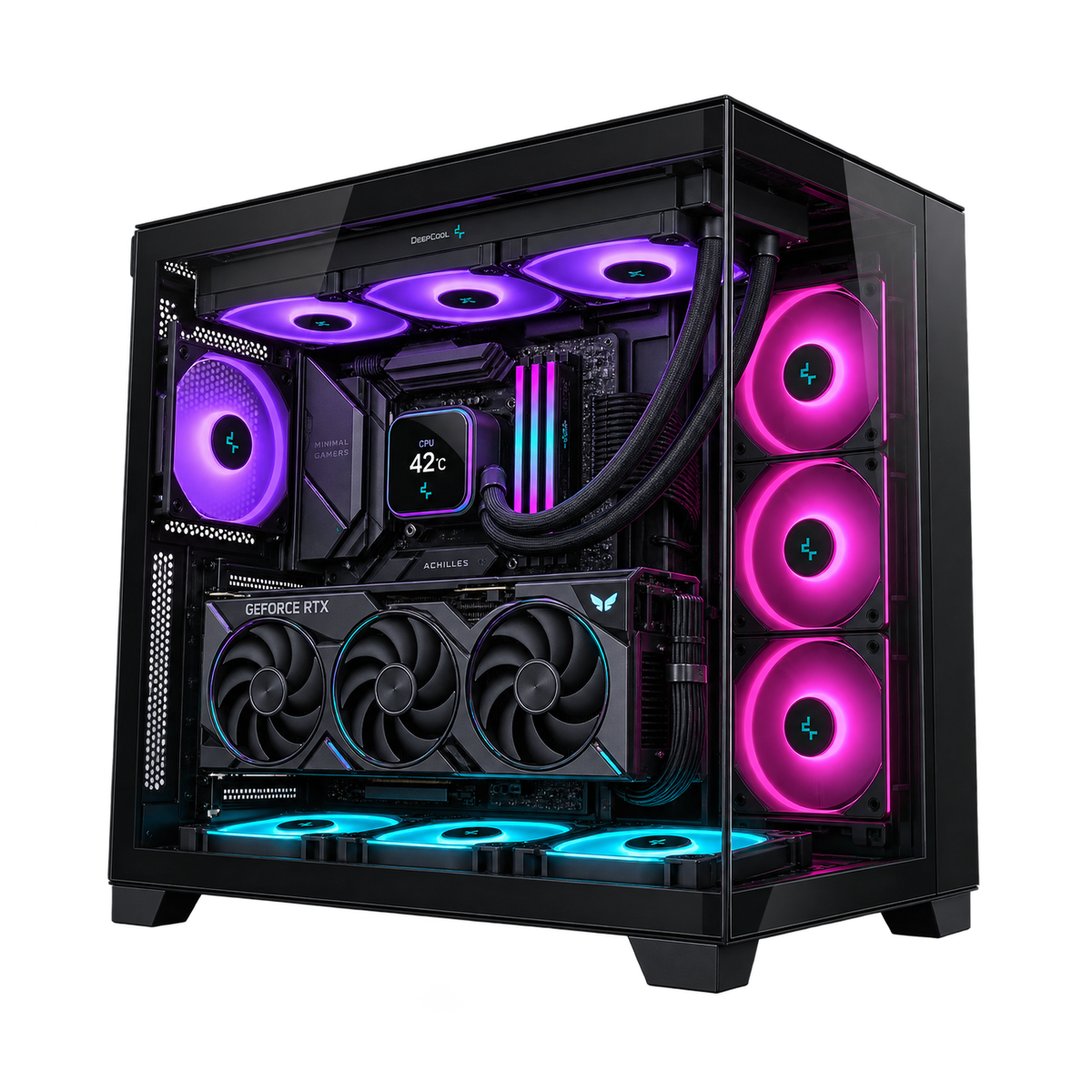 PC Gaming ACHILLES con RTX 5070 e AIO 360, doppio vetro e case configurabile fra 27 modelli