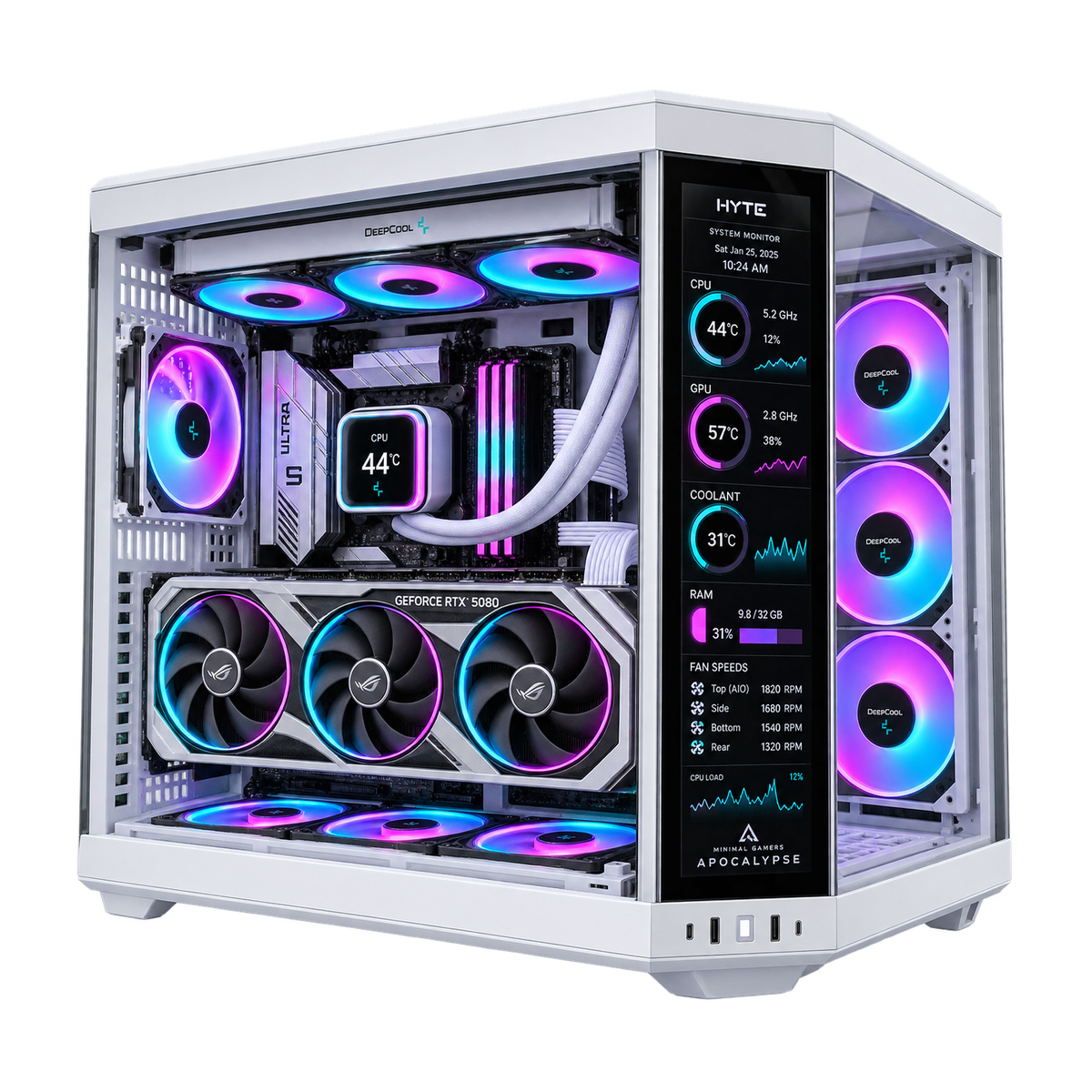 PC Gaming APOCALYPSE con RTX 5080, display temperature e case configurabile fra 27 modelli