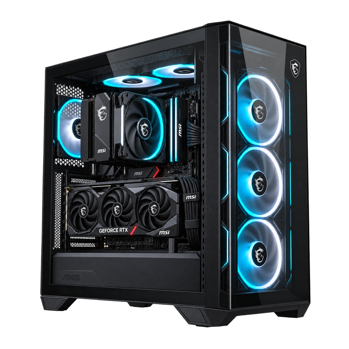 PC Gaming MSI GRIFFIN con RTX 5060 Ti, doppio vetro e case configurabile fra 27 modelli