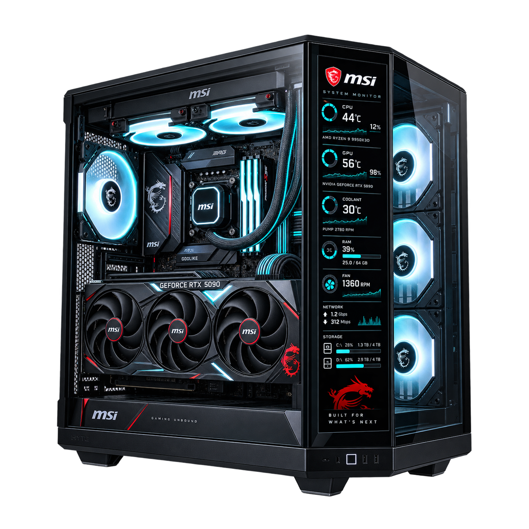 MSI OMEGA - PC GAMING RYZEN 9 9950X3D + RTX 5090 32GB GDDR7 + 32GB RAM DDR5 6000MHz + SSD M.2 NVMe 1TB + AIO 360 LIQUIDO
