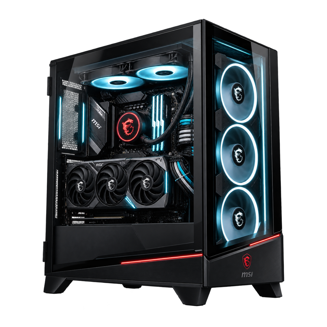 PC Gaming MSI PHOENIX con RTX 5080 e AIO 240, doppio vetro e case configurabile fra 27 modelli