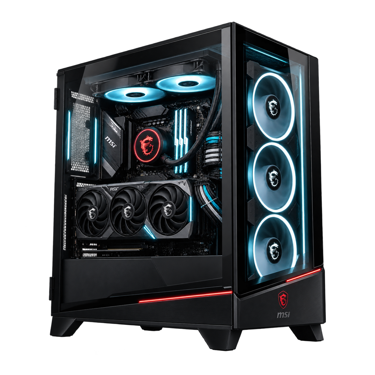 PC Gaming MSI PHOENIX con RTX 5080 e AIO 240, doppio vetro e case configurabile fra 27 modelli