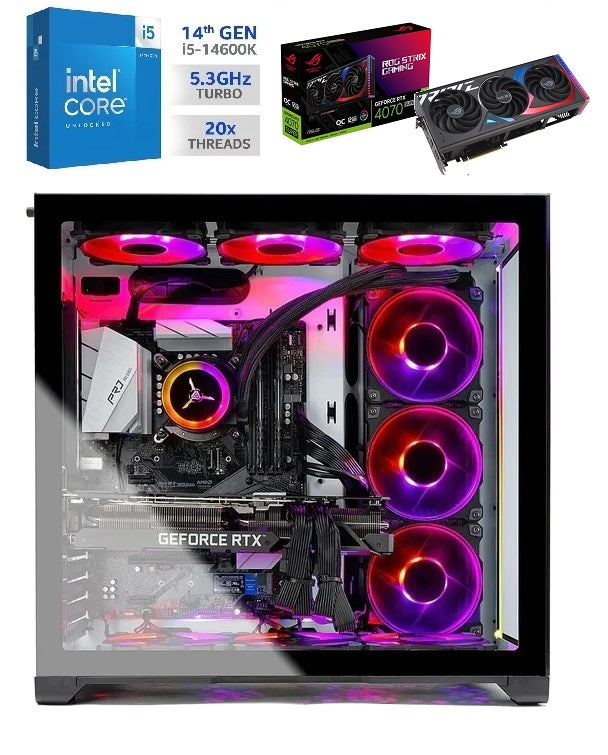 PC GAMING - Intel i5 14600K [14 CORE] 5.3Ghz + RTX 4070 12GB GDDR6 + 32GB RAM DDR5 6000MHz + SSD M.2 1TB